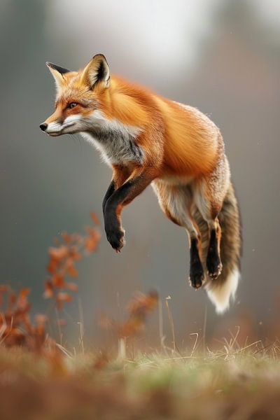Springender Fuchs von Poster Art Shop
