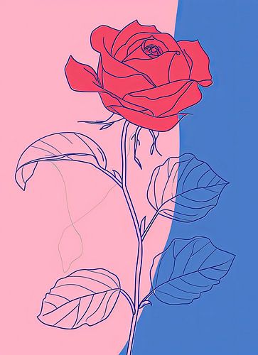 Rozengezicht in Lijnen no.5