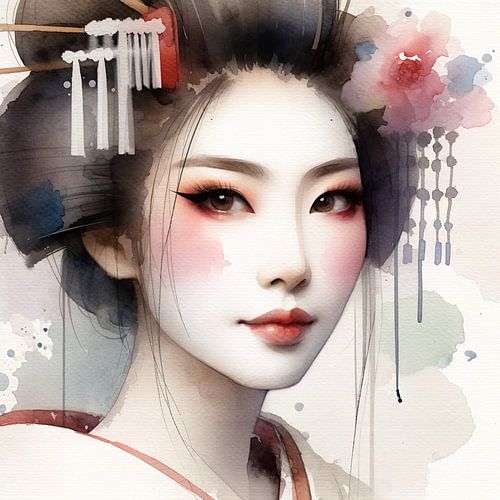 Roze sluier moderne geisha