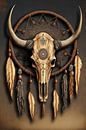 The mystical appeal of a bull skull and dreamcatcher by Vlindertuin Art thumbnail