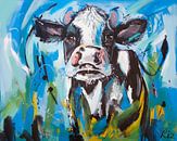 Das glückliche Kalb | Pastell von Vrolijk Schilderij Miniaturansicht
