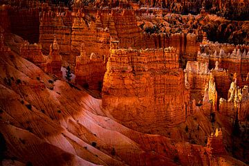 Aiguilles rocheuses bizarres dans le grand paysage d'érosion du parc national de Bryce Canyon, dans  sur Dieter Walther