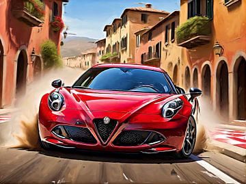 Bella Macchina - Alfa Romeo 4C rossa van DeVerviers