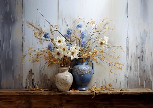 Romantisch Bloemenboeket Schilderij