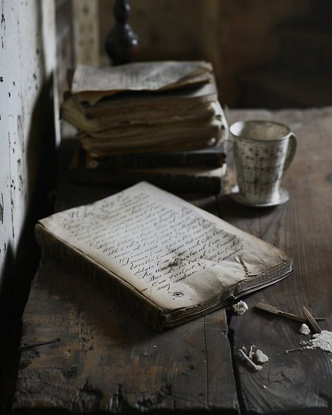 Schriftstellerzimmer: Romantisches Stillleben von fernlichtsicht
