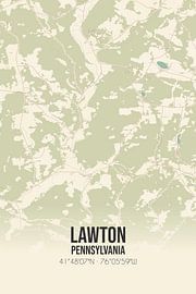 Vintage landkaart van Lawton (Pennsylvania), USA. van Stad & Wand