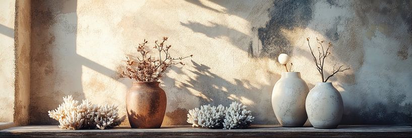 Minimalist Still Life with Corals by Digitale Schilderijen