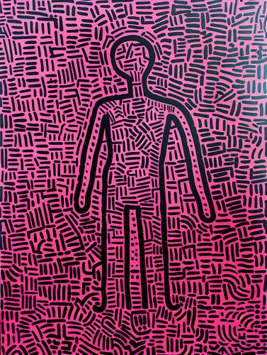 Schilderij Neon Pop Art | Doolhofdanser