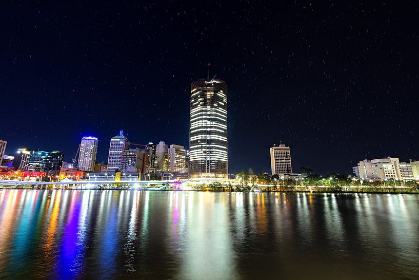 Die Skyline von Brisbane mit Sternen von hugo veldmeijer