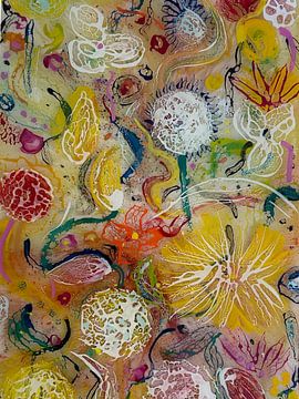 Dansende Paardebloemen van Kleurenmagie