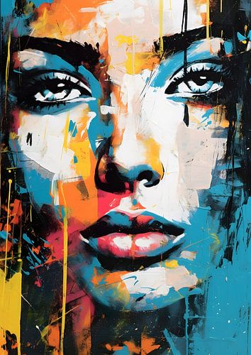 Beautiful Face Mixed Media Pop Art