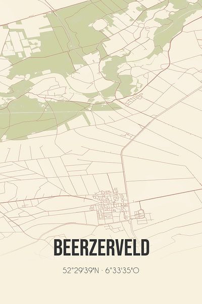 Vintage map of Beerzerveld (Overijssel) by Prints of Place