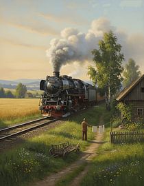 Steam Train Heading East by Regan Frederick
