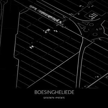 Black-and-white map of Boesingheliede, North Holland. by Rezona