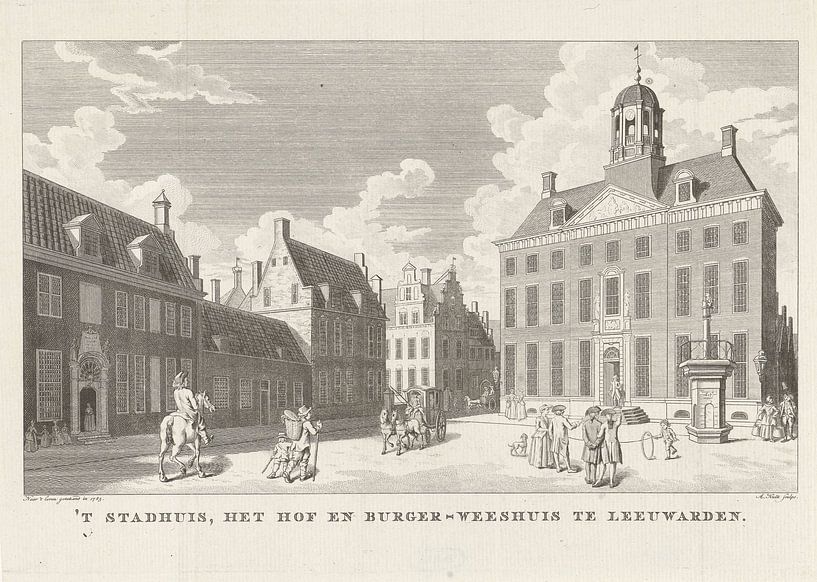 Rathaus in Leeuwarden, Abraham Jacobsz. Hulk, 1785. von Historisch Leeuwarden