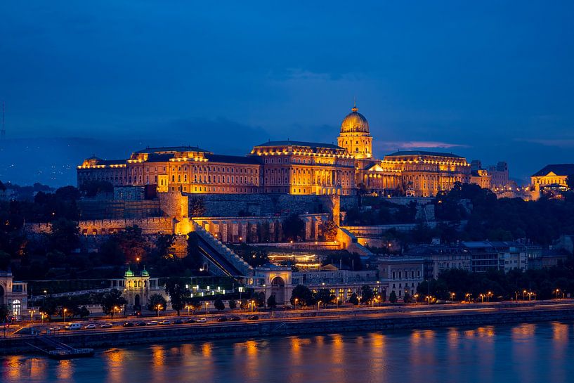 Der Burgpalast in Budapest an der Donau von Roland Brack