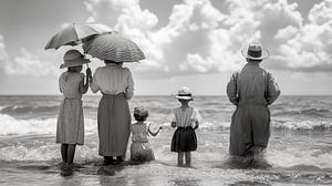 À la plage dans les années 1930.