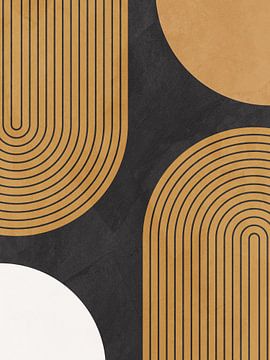 Art abstrait géométrique moderne dans des tons ocres