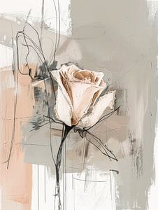 Rose abstraite - Couleurs pastel