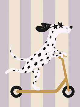 Cool Dog – A Dalmatian on a scooter