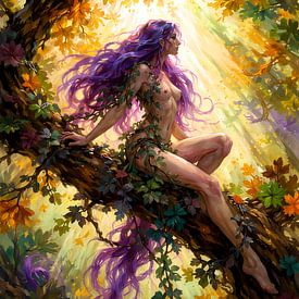 Nymphe dans un arbre sur Linda de Klein