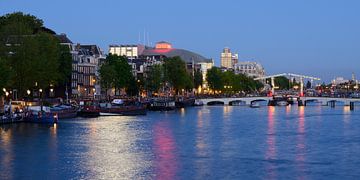 Amstel in Amsterdam met Magere Brug, panorama