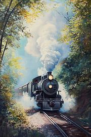 Steam locomotive in a green wonderland by Poster Art Shop