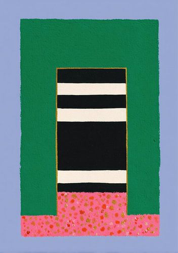 Geometric composition in green and pink by Niklas Maximilian