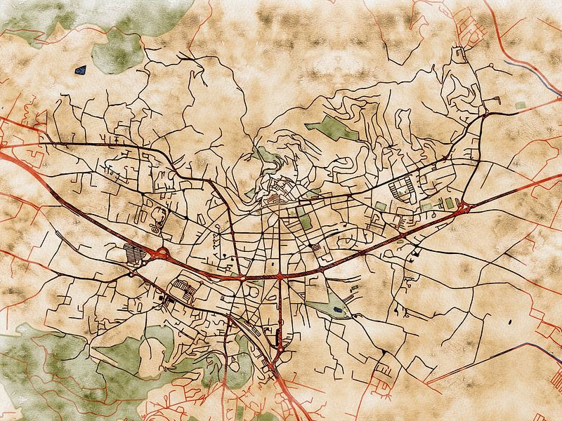 Map of Hyères with the style 'Serene Summer' by Maporia