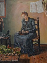 An expressive portrait of a red-haired lady – a stylish and characterful work of art by Alfons Smeets