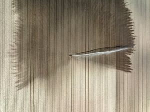 Bewässerungspistole beim Sprühen von Wasser auf ein Feld