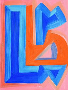 Rosa und Blau in abstrakter Form