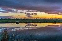 Zonsondergang in de Grootegaster molenpolder