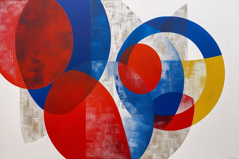 Abstract overlapping colourful shapes by Art & Soul Creations