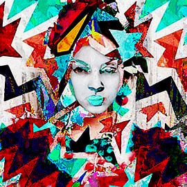VEXARA Pop-Art-Porträt als Wandbild