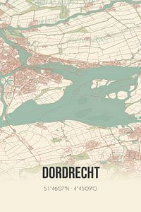 Vieille carte de Dordrecht (Hollande méridionale) sur Rezona