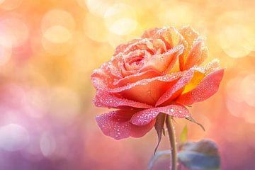 Roze van de ochtenddauw in het zonlicht