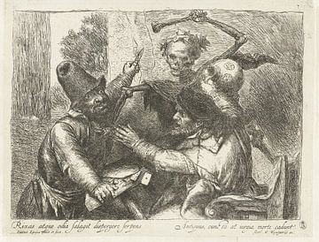 Twistende kaartspelers en de Dood, Jan Lievens, 1638