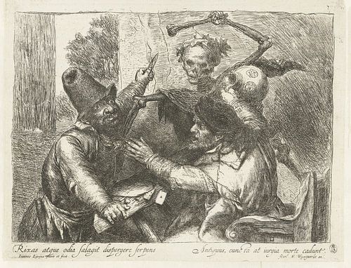 Les joueurs de cartes tordus et la mort, Jan Lievens, 1638