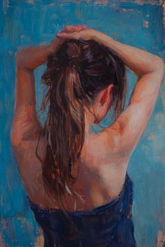 Arrière de la tête et bleu sur Poster Art Shop