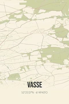 Vintage landkaart van Vasse (Overijssel) van MijnStadsPoster