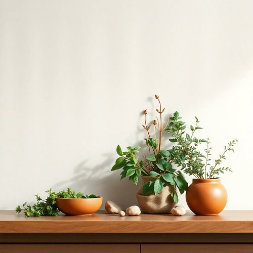 Botanisch Rustmoment – Natuurlijke wanddecoratie in aardetinten