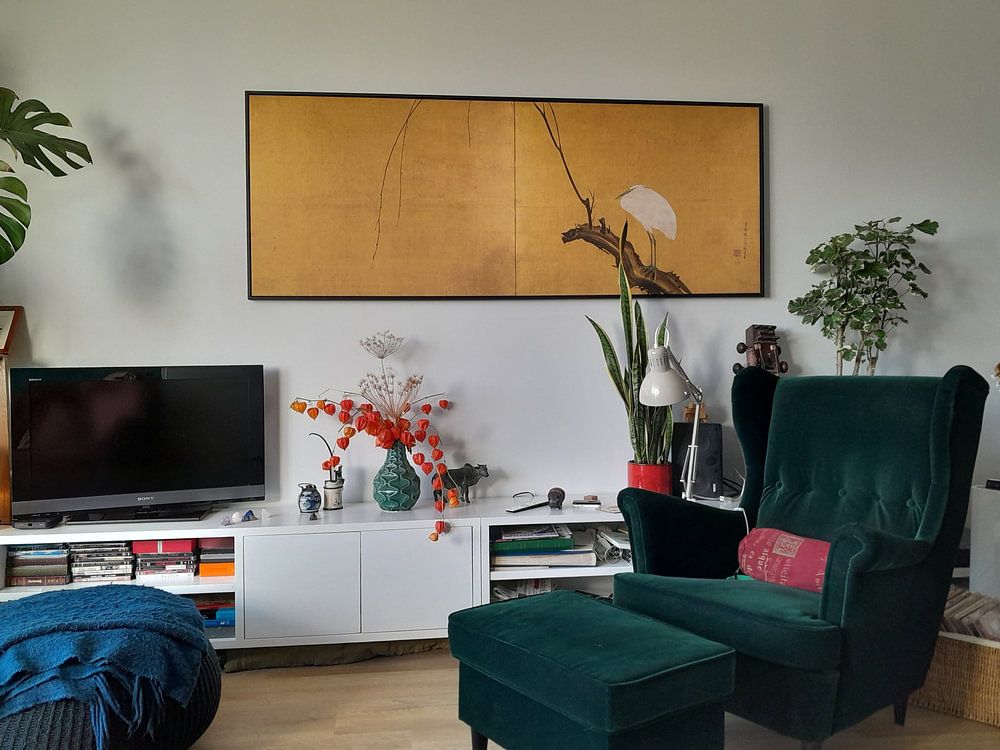 Maruyama Okyo - Reiher auf einem Weidenzweig 