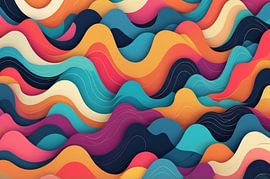 Fond de vagues océaniques abstraites et colorées sur hisam colours