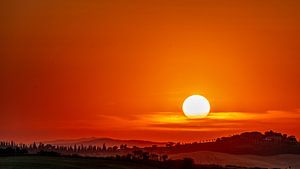 Sunset in Tuscany by Rene Siebring