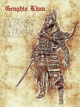 Genghis Khan by Printed Artings