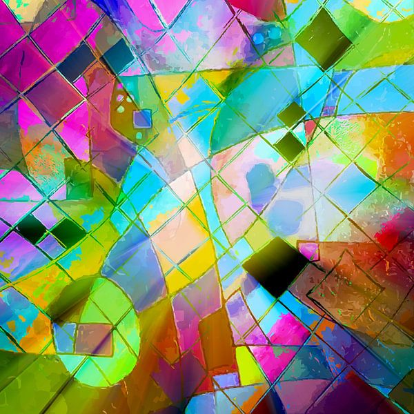Modernes, abstraktes digitales Kunstwerk - Formen und Linien von Art By Dominic