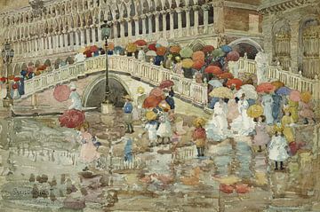 Paraplu's in de regen, Maurice Prendergast.