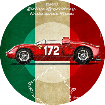 Ferrari 250LM, Targa Florio, Vintage van Theodor Decker