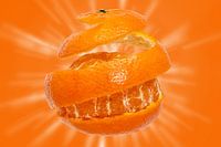 Tangerine peels off all around